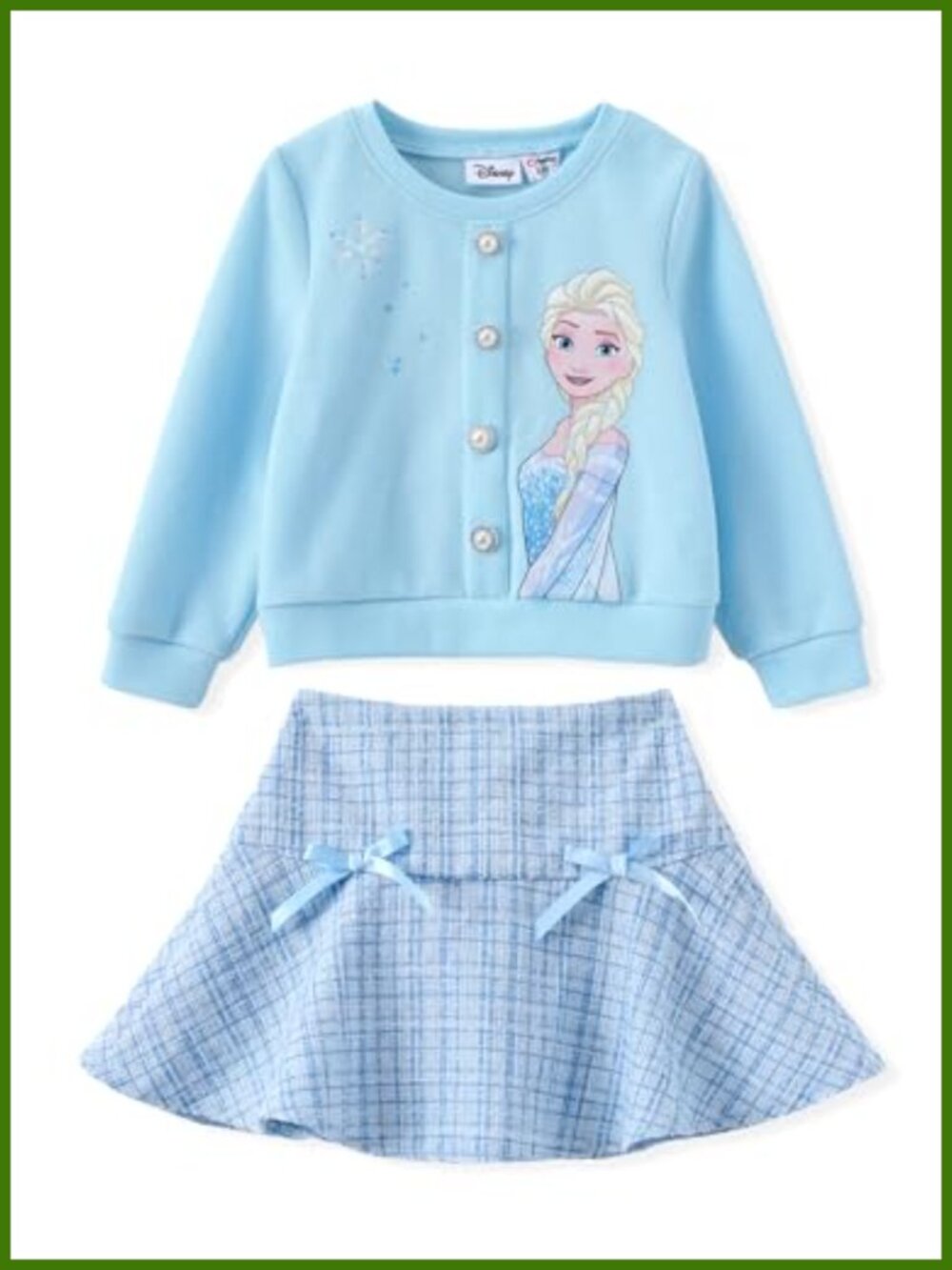 Disney Elsa 2-Piece Knit Top & Tweed Skirt Set for Girls